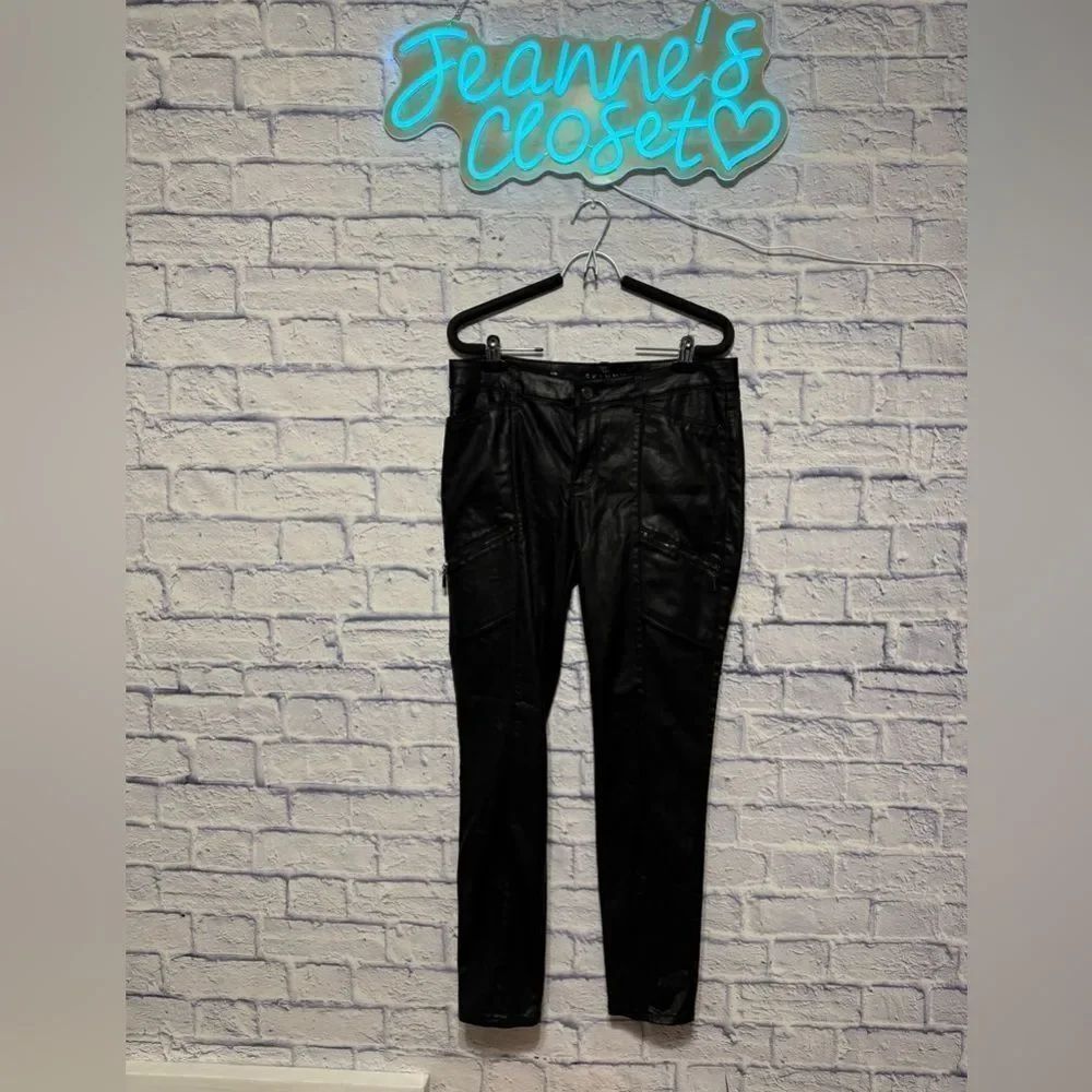 White House Black Market Coated Asymmetric Zip Pocket Moto Jeans Size 10 nwt